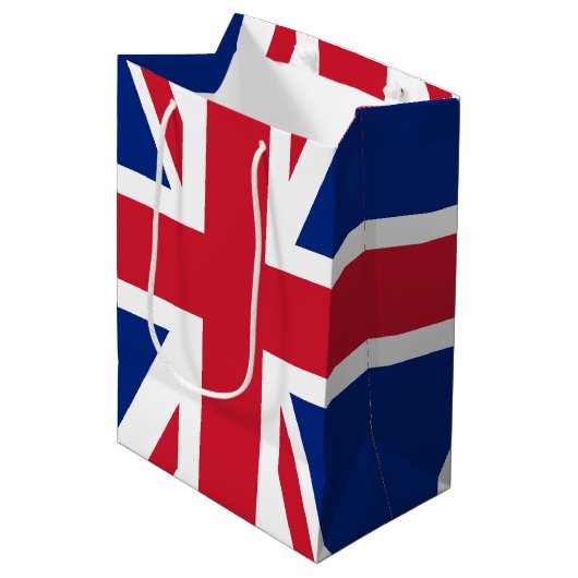 Sac Cadeau Moyen Drapeau du Royaume-Uni (Devant Angle)