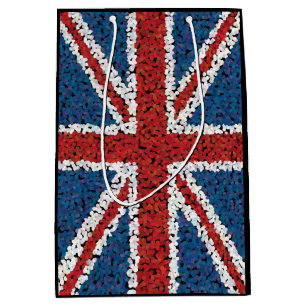 Sac Cadeau Moyen Drapeau d'Union Jack de style de mosaïque
