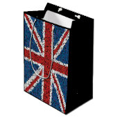 Sac Cadeau Moyen Drapeau d'Union Jack de style de mosaïque (Devant Angle)