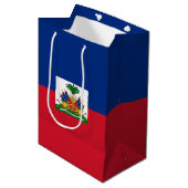 Sac Cadeau Moyen Drapeau Haïti (Devant Angle)