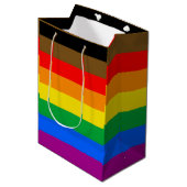 Sac Cadeau Moyen Drapeau Philly Rainbow Pride (Devant Angle)