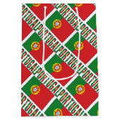 Sac Cadeau Moyen Drapeau portugais avec votre nom (Dos)