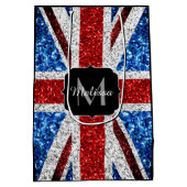 Sac Cadeau Moyen Drapeau rouge bleu blanc brillant parties scintill (Dos)