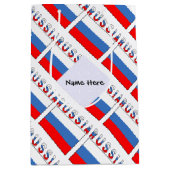 Sac Cadeau Moyen Drapeau russe avec votre nom (Devant)