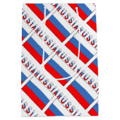Sac Cadeau Moyen Drapeau russe avec votre nom (Dos)