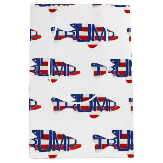 Sac Cadeau Moyen Drapeau TRUMP (Devant)