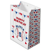 Sac Cadeau Moyen Drapeaux de baseball Ball Bunting Anniversaire de (Devant Angle)