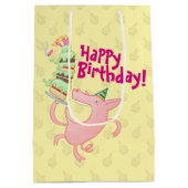 Sac Cadeau Moyen Drôle Cochon Joyeux Anniversaire ! Carton de gâtea (Dos)