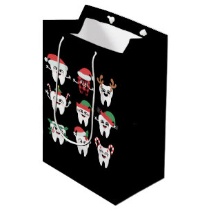 Sac Cadeau Moyen Drôle Dental Noël Dents mignon Noël Dentiste