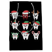 Sac Cadeau Moyen Drôle Dental Noël Dents mignon Noël Dentiste (Devant)