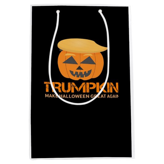 Sac Cadeau Moyen Drôle Halloween Trumpkin - Rendre Halloween grand (Devant)