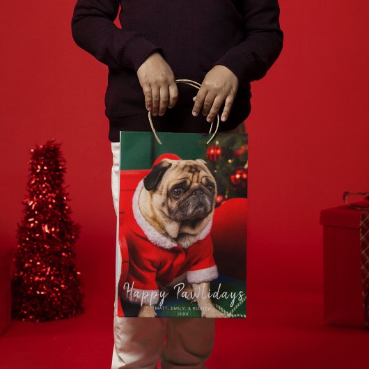 Sac Cadeau Moyen Drôle mignon Noël Chien animal de compagnie