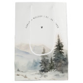Sac Cadeau Moyen Dusky Winter Snow Mountain Mariage paysage (Dos)