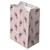 Sac Cadeau Moyen Dusty Blue & Pink Alice in Wonderland Baby shower (Dos Angle)