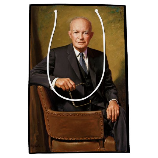 Sac Cadeau Moyen Dwight Eisenhower Président Portrait de la Maison (Devant)