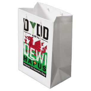 Sac Cadeau Moyen Dydd Giles Dewi Hapus Joyeux St Davids Jour 6