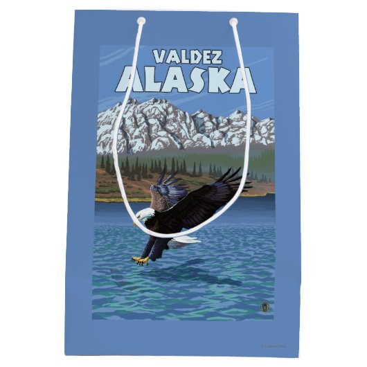Sac Cadeau Moyen Eagle chauve plongeant - Valdez, Alaska (Dos)