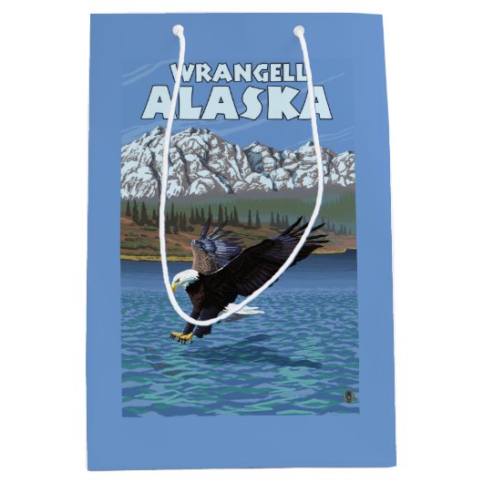 Sac Cadeau Moyen Eagle chauve plongeant - Wrangell, Alaska (Devant)