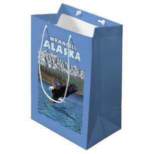 Sac Cadeau Moyen Eagle chauve plongeant - Wrangell, Alaska