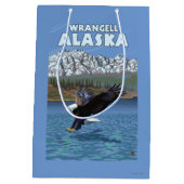 Sac Cadeau Moyen Eagle chauve plongeant - Wrangell, Alaska (Dos)