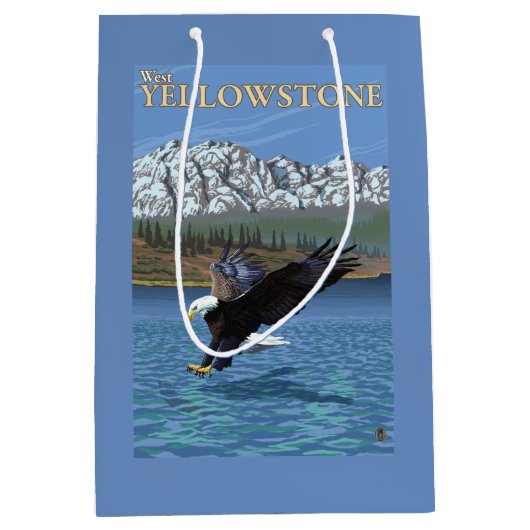 Sac Cadeau Moyen Eagle chauve plongeant - Yellowstone occidental, (Devant)