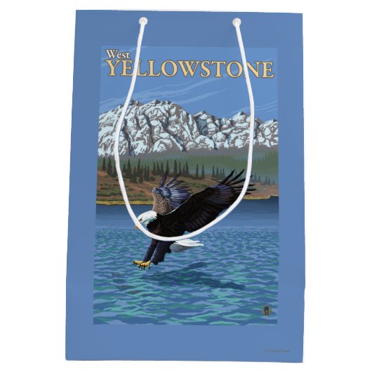 Sac Cadeau Moyen Eagle chauve plongeant - Yellowstone occidental, (Dos)