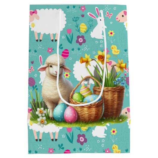 Sac Cadeau Moyen Easter Lambs (Dos)
