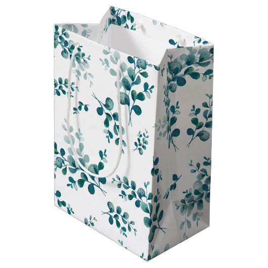 Sac Cadeau Moyen Eau-couleur eucalyptus verdure (Dos Angle)