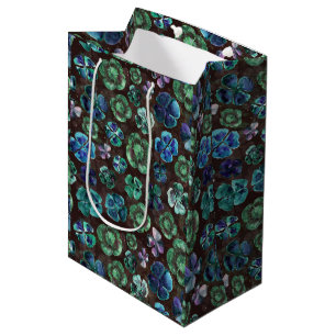 Sac Cadeau Moyen Eau de Bonne Chance Trèfles Verts Aquarelle