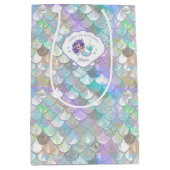 Sac Cadeau Moyen Écailles de sirène Iridescente Coque V1 ID1144 (Devant)