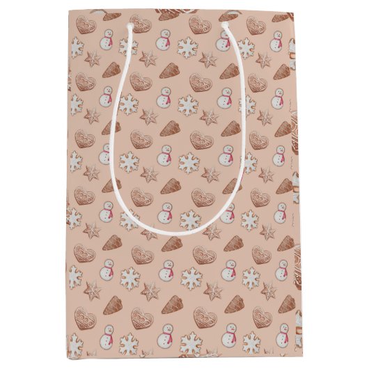 Sac Cadeau Moyen Échange de cookies de Noël (Devant)