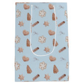 Sac Cadeau Moyen Échange de cookies de Noël bleu (Dos)