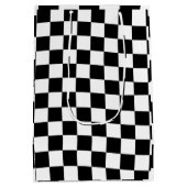 Sac Cadeau Moyen Échecs à damiers à damiers motif noir et blanc (Dos)