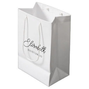 Sac Cadeau Moyen Écriture Calligraphique Nom Demoiselle d'Honneur P