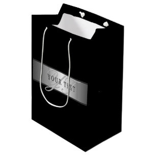 Sac Cadeau Moyen Écriture de monogramme élégante et modifiable No