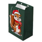 Sac Cadeau Moyen Écureuil de Noël Mignon (Dos Angle)