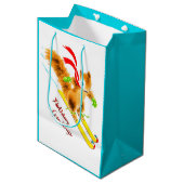 Sac Cadeau Moyen écureuil de ski (Devant Angle)