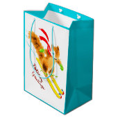 Sac Cadeau Moyen écureuil de ski (Dos Angle)