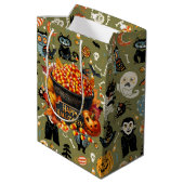 Sac Cadeau Moyen Éffrayant Halloween Green (Dos Angle)
