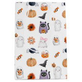 Sac Cadeau Moyen Éffrayant mignon halloween ghost aquarelle style b (Devant)
