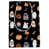Sac Cadeau Moyen Éffrayant mignon halloween ghost aquarelle style n (Devant)