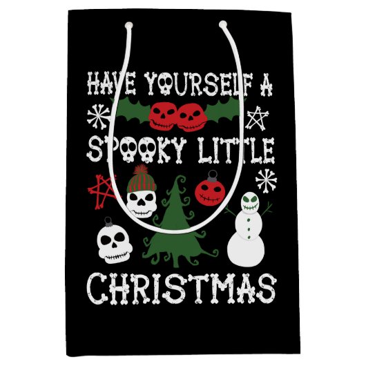 Sac Cadeau Moyen Éffrayant Noël Déplaisant Goth Fête à thème (Devant)