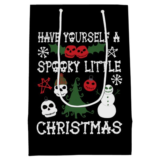 Sac Cadeau Moyen Éffrayant Noël Déplaisant Goth Fête à thème (Dos)