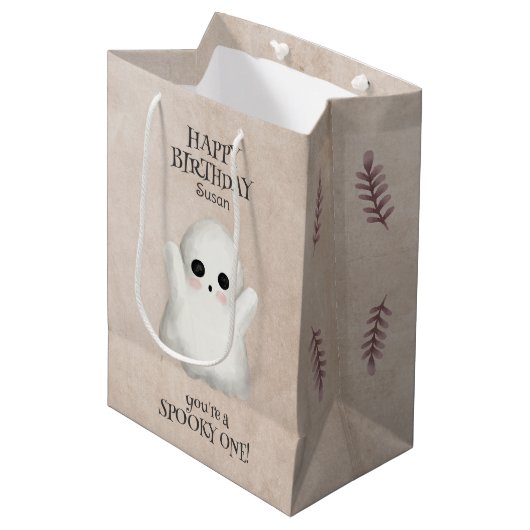 Sac Cadeau Moyen Éffrayant One Kawaii Ghost Halloween Anniversaire (Devant Angle)