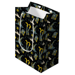 Sac Cadeau Moyen Éffrayant vibe coloré symboles halloween motif
