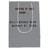 Sac Cadeau Moyen Éffrayant Vibes Ghost Citrouille Halloween Design (Dos)