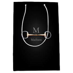 Sac Cadeau Moyen Eggbutt Snaffle Bit Horse Nom et monogramme