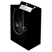 Sac Cadeau Moyen Eggbutt Snaffle Bit Horse Nom et monogramme (Dos Angle)