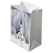 Sac Cadeau Moyen Église de Noël (Devant Angle)