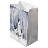 Sac Cadeau Moyen Église de Noël (Dos Angle)